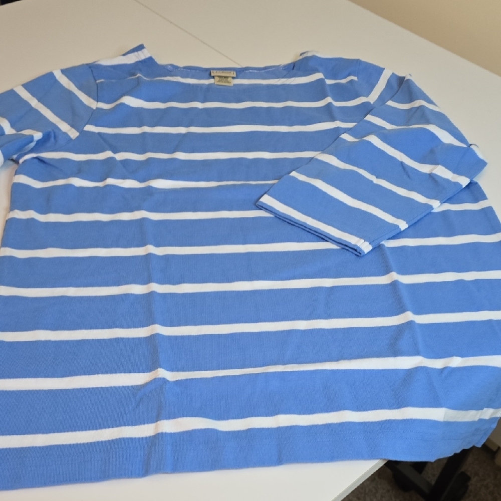 L.L. Bean Blue and White Striped Bodysuit